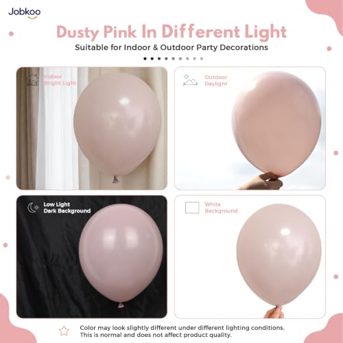 Image of Jobkoo Dusty Pink Balloons, 12 Inch 50 Pcs Boho Blush Pink Latex Balloon