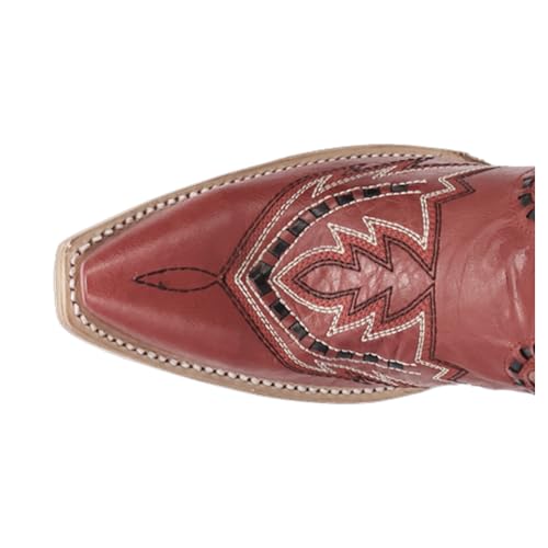 Dan Post Boots Womens Mesa Embroidered Snip Toe Pull On Casual Boots Mid Calf Low Heel 1-2" - Blue4