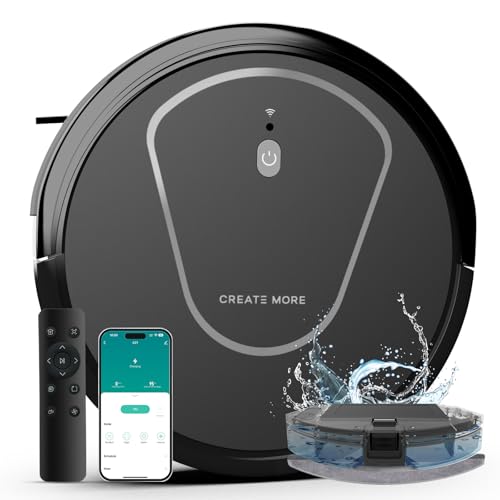 Bagotte 5000Pa Robot Vacuum and Mop, 3-in-1 Self-Charging Slim Robotic Vacuum Cleaner for Hard Floors, Pet Hair, Carpets, WiFi/App/Alexa Voice Control