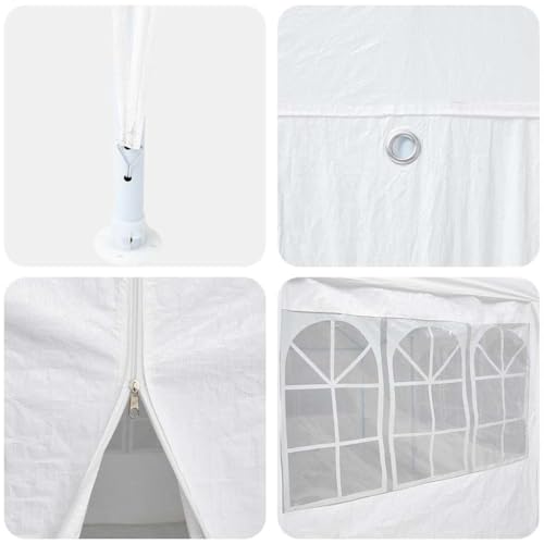 Carpa resistente a la intemperie de 6x4 m blanca con laterales desmontables 7
