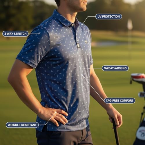 Greater Half - Polo para Hombre, Color Navy, Talla Large miniatura 5
