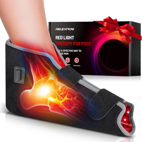 RELEXNOW Red Light Therapy for Foot Ankle FSA/HSA Eligible 102 LEDs Near Infrared Therapy Wrap for Feet with Timer (Black)