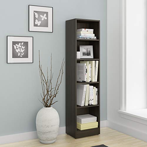 Image of Spacewood William Book Case | 3 Year Warranty |Book Shelf for Home Library, Book Stand Size, Size-1600 X 400 Engineered Wood, 5 Shelves - Fumed Oak