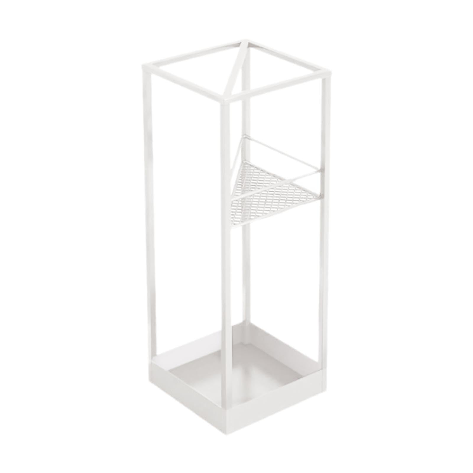 Porte-parapluie blanc grand format avec bac de récupération d'eau intégré