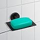 IPEA Seifenschale aus schwarzem Metall Wandmontage – kein Bohren erforderlich – modernes Design – Seifenhalter für die Wand zum Kleben im Badezimmer, Dusche, Küche, Haus – Seifen- oder Schwammhalter