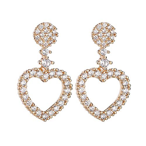 LILOVE Fashion Hollow Love Heart Pave Rhinestone Earring Cover
