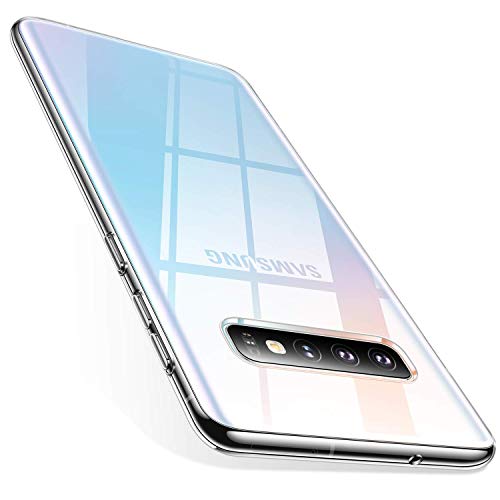 Image of NISHTECH for Samsung Galaxy S10 Premium Transparent Hybrid Soft Slim Dust Proof Back Case Cover Silicone with Camera Protection