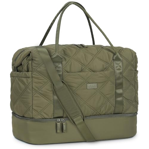Lekespring Reisetasche Damen, Groß Puffer Weekender mit Schuhfach &...