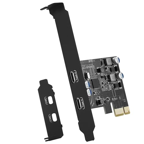 Tarjeta PCIe USB C de 2 Puertos con Carga Rápida de 20W para Ordenador de Sobremesa