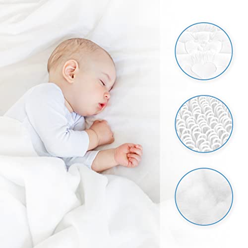 Baby Comfort Quilted Duvet & Flat Pillow Filling Set All Seasonal Cot, Cot Bed Size White Bear Design (120x90 cm) - Image 4