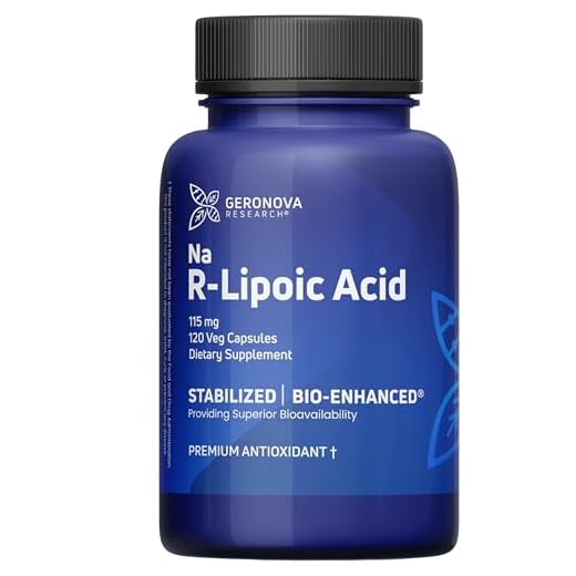 Geronova Research Bio-Enhanced R-Lipoic Acid, 115 mg Capsules - 4 Month Supply - Stabilized R Alpha Lipoic Acid Supplement with Enhanced Absorption - 120 Count