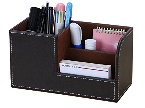 Miniatura 8 de Kingfom Multifunzionale Organizador De Escritorio Portal Pices De Piel Sistema De Escritorio Organizador De Oficina Organizador De Papeler A