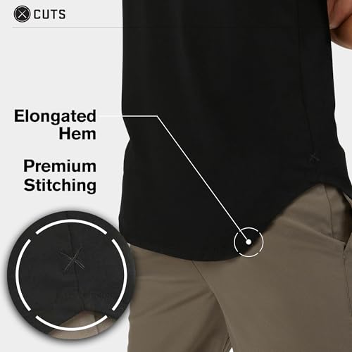 Clothing Men's Premium AO Crew Neck Casual Short Sleeve T-Shirt | Classic Elongated Hem | PYCA Pro Soft Fabric2