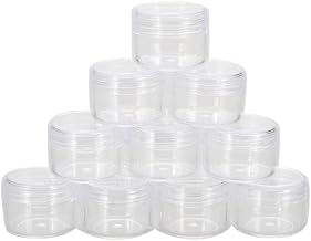 container 24Pcs 10g/ml Cosmetic Empty Jar Pot Eyeshadow Makeup Face Cream Container Transparent -Single Dabbi - 11