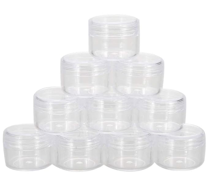 PADMAVATHI ENTERPRISES 24Pcs 10g/ml Cosmetic Empty Jar Pot Eyeshadow Makeup Face Cream Container Transparent-image-45
