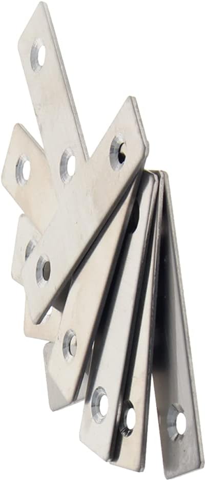 Yinpecly Stainless Steel Joining Bracket Support Brace 2.36" x 2.36"(LxW) Flat T Shape Repair Mending Plate for Furniture Wood Chair Table Screens Silver Tone 30pcs