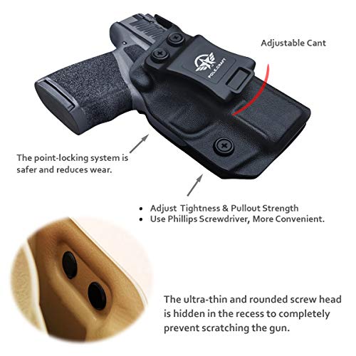 Springfield Hellcat Holster IWB Kydex Holster Custom Fit: Springfield Armory Hellcat - Inside Waistband Concealed Carry - Cover Mag-Button - Widened Entrance - No Wear, No Jitter