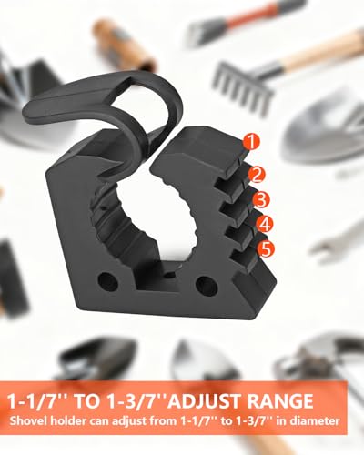 Image of Shovel Holder for Roof Rack & Truck Bed & Molle Panel | Quick Release, Rubber, for 1-1 /7'' to 1-3 /7'' Tools, Fit Off-road Trucks UTV ATV, Include Screws