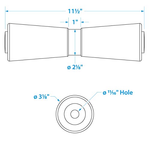 Seachoice Keel Roller, 12 In. X 5/8 In, Tpr, Gold #TOP6