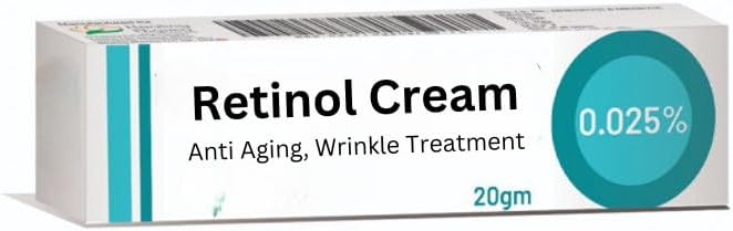 Retinol 0.025 Cream Vitamin A Repairs Fine Lines & Wrinkles, Scar Treatment, Age and Sun Spots, Anti-Aging Formula, 20g