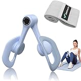MERACH Thigh Master, Thigh Trainer, Pelvic Floor Muscle Trainer, Inner Thigh Exercise Workout Equipment for Home, Pelvic Floor Strengthening Device Women (Blue with Band)