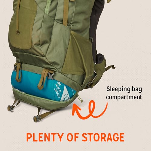 Image of Kelty Asher Backpack, Daypack to Multi-Day Backpacking Capacity, Hiking, Lightweight Travel Pack, Internal Frame (85L Winter Moss)