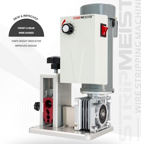 Image of StripMeister E250 Pro Electric Automatic Wire Stripping Machine - Wire Size Up To O3 /4 inch, Jam-Free, Motorized Wire Stripper with Variable Speed Control for Copper Wires