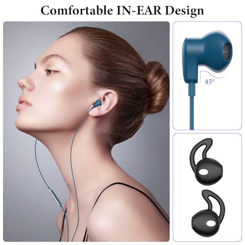 APETOO USB C Headphones for iPhone 17 16 15 Pro Max/iPad Air Earbuds Blue