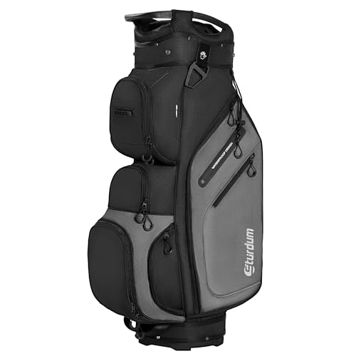 Sturdum Golf Cart Bag 14-Way Organizer Divider, Lightweight 5.5 lbs Golf Club Bags for Men & Women, 10 Pockets with Cooler, Dual Waterproof Valuables Pockets, Rain Cover