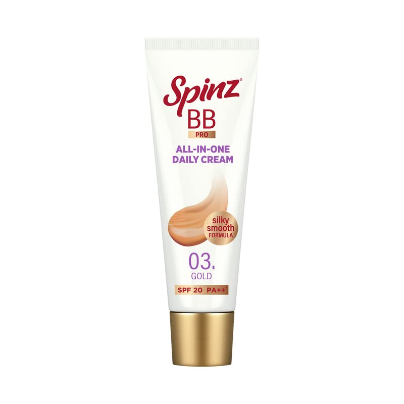 Spinz BB Pro Brightening & Beauty Face Cream with SPF 20 PA++ (Gold) | All-in-One Daily Cream with Silky Smooth Formula | Instant Brightness, Covers Dark Spots (15g)