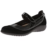 Naot-Womens-Kirei-Mary-Jane-FlatBlack-Madras-LeatherBlack-SuedeBlack-Patent-Leather41-EU95-10-M-US