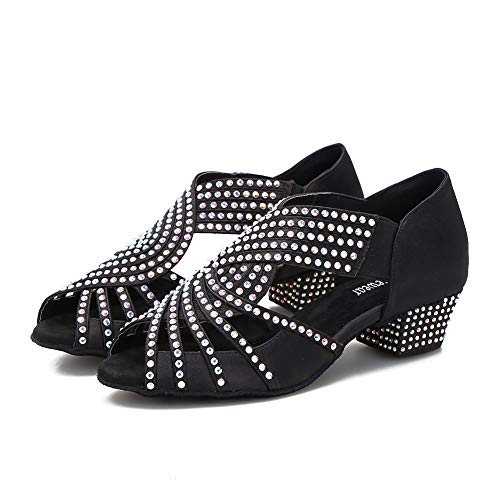 TTdancewear Women Rhinestone Dance Shoes Ballroom Latin Salsa Bachata Performance Dance Dancing Shoes