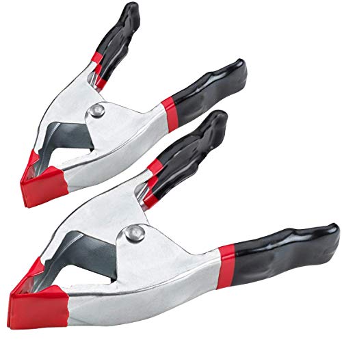 Katzco 6 Inch Heavy Duty Spring Clamp Pack Of 2 - Easy Grip Ergonomic Handle- For Gripping, Camping And Securing -Innovative Handle Design Provides A Secure, Comfortable Grip