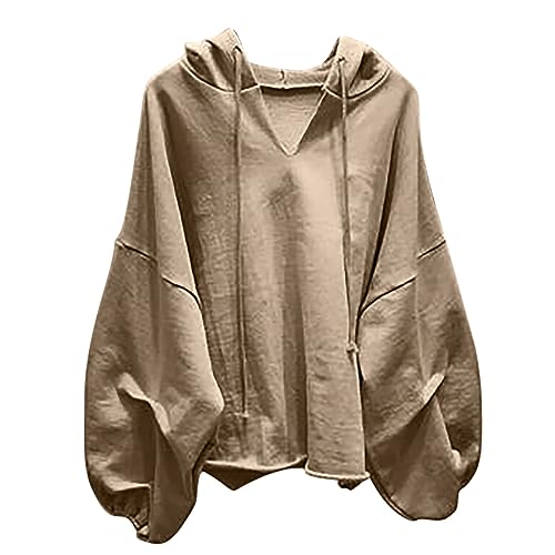AMhomely Damen-Hoodie, Boyfriend-Passform, Sweatshirt, Kordelzug, lässiger...