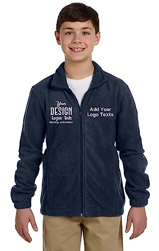 INK STITCH Unisex Kids Youth M990Y Custom Embroidery Personalized Warm Fleece Zip Up