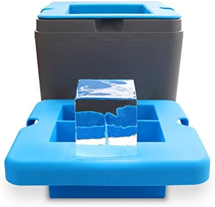 True Cubes Clear Ice Cube Maker, Clear Ice Mold - 4 Large Clear Ice Cubes for Cocktails, Drinks & Whiskey - BPA-Free Silicone Square Ice Cube Mold - Whiskey Gifts for Men