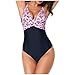 Produktbild TOPKEAL Damen Einteilege Badeanzug mit Gepolstert Bademode Push Up Tankini mit Verstellbaren Träger Bikini Strandkleidung Tummy Control Swimsuits (Lila, XL)