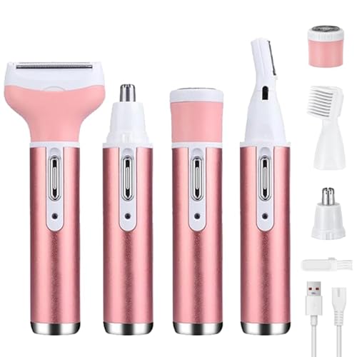 4-in-1 Electric Razor for Women - Painless Facial Hair Removal,