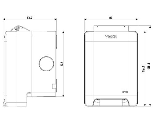 Coffret étanche IP66 boîtier électrique extérieur 2 modules référence 14962 avec fiche