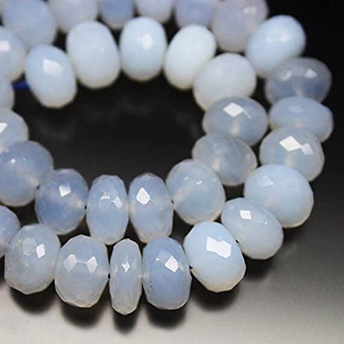 Perles calcédoine bleue facettée LKBEADS, gemmes naturelles haut de gamme