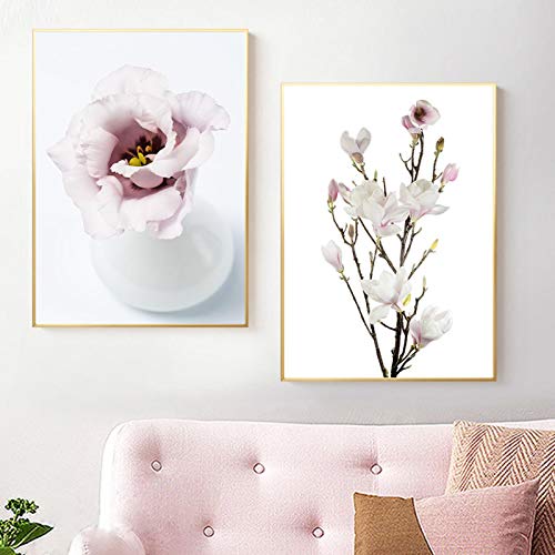 Affiche fleur rose cerisier magnolia poster mural scandinave grand format 70x100 art deco salon