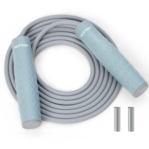 Image of YOTTOY Weighted Jump Rope with Adjustable Blocks for Intense Cardio and Fitness Workouts，Weighted Skipping Rope for Men /Women Boxing and Weight-loss