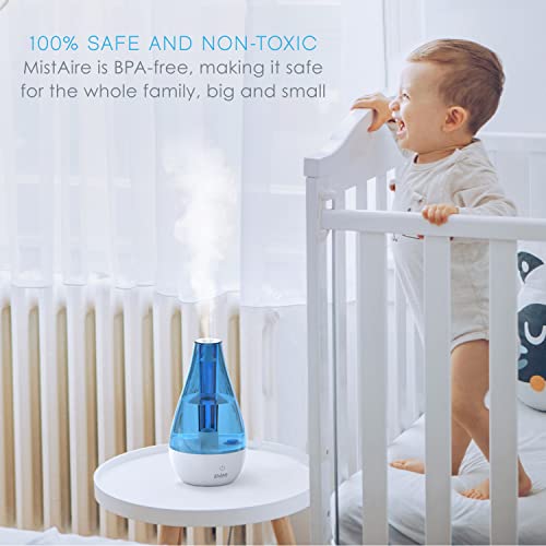 Pure Enrichment Mistaire Studio Ultrasonic Cool Mist Humidifier - Compact Overnight Operation For Small Rooms, 2 Mist Settings, Optional Night Light, & Auto Shut-Off - For Offices, Nurseries, & Plants #TOP2