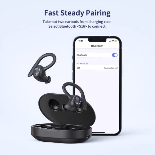 Psier Wireless Earbuds Bluetooth Headphones 50 Hours Playtime Bluetooth 5.3 Digital Led Display Over-Ear Earphones With Earhook Sports Headphones Ipx7 Waterproof Headsets With Mic For Running Workout #TOP5