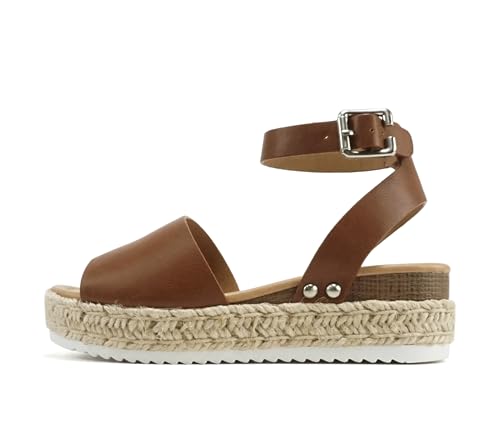 Image of Soda Little Kids /Children /Girls Topic-IIS Espadrille Flatform Wedge Open Toe Sandals