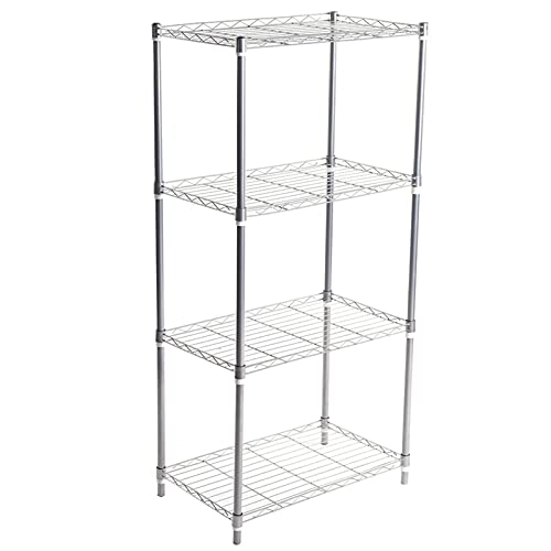 DAUERHAFT Facile à Assembler Pratique à Nettoyer Étagères de Rangement antirouille Étagères de Rangement durables Structure Stable Argent Convient pour la Cuisine, la Salle de Bain pour Le Stockage