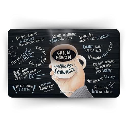 Frühstücksbrettchen Guten Morgen weltbester Schwager liebevolles Geschenk für Schwager Geburtstagsgeschenk für den besten Schwager besondere Geschenkidee robust & praktisch