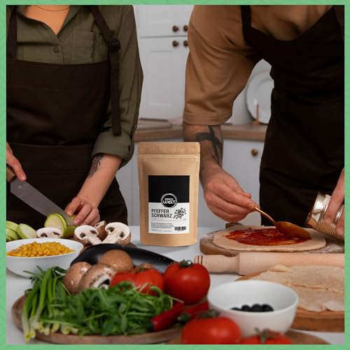 Spicy Welt Schwarzer Pfeffer Gemahlen (250g) – Pfefferpulver – für Suppen, Saucen & Steak, Dressings & Pfanne | Aromatisch, Vielseitig & Fein Dosierbar | 100% Naturrein, Ohne Zusätze