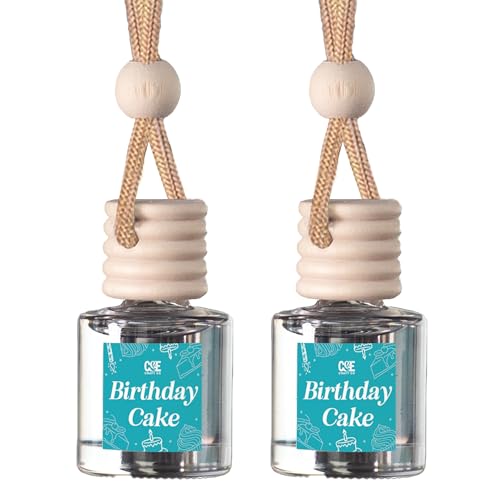 Image of CANDECraftCo Car Air Hanging Fragrance Oil, Car Auto Freshener for Essential Oils, Scents Fragrance Aromatherapy Automobile Diffuser, Long Lasting (Birthday Cake)