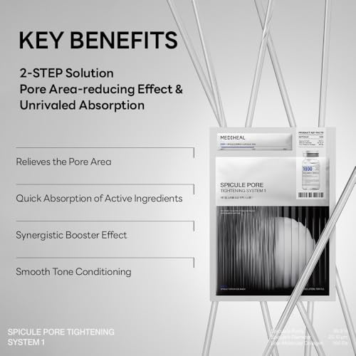 Image of Mediheal Collagen Spicule 1000ppm Intensive Serum - Micro Needle Serum for Pore Care, Soothing & Skin Texture Improvement, 2-Step,Collagen Spicule Ampoule and Gel Mask Set,Skin Booster,10pcs